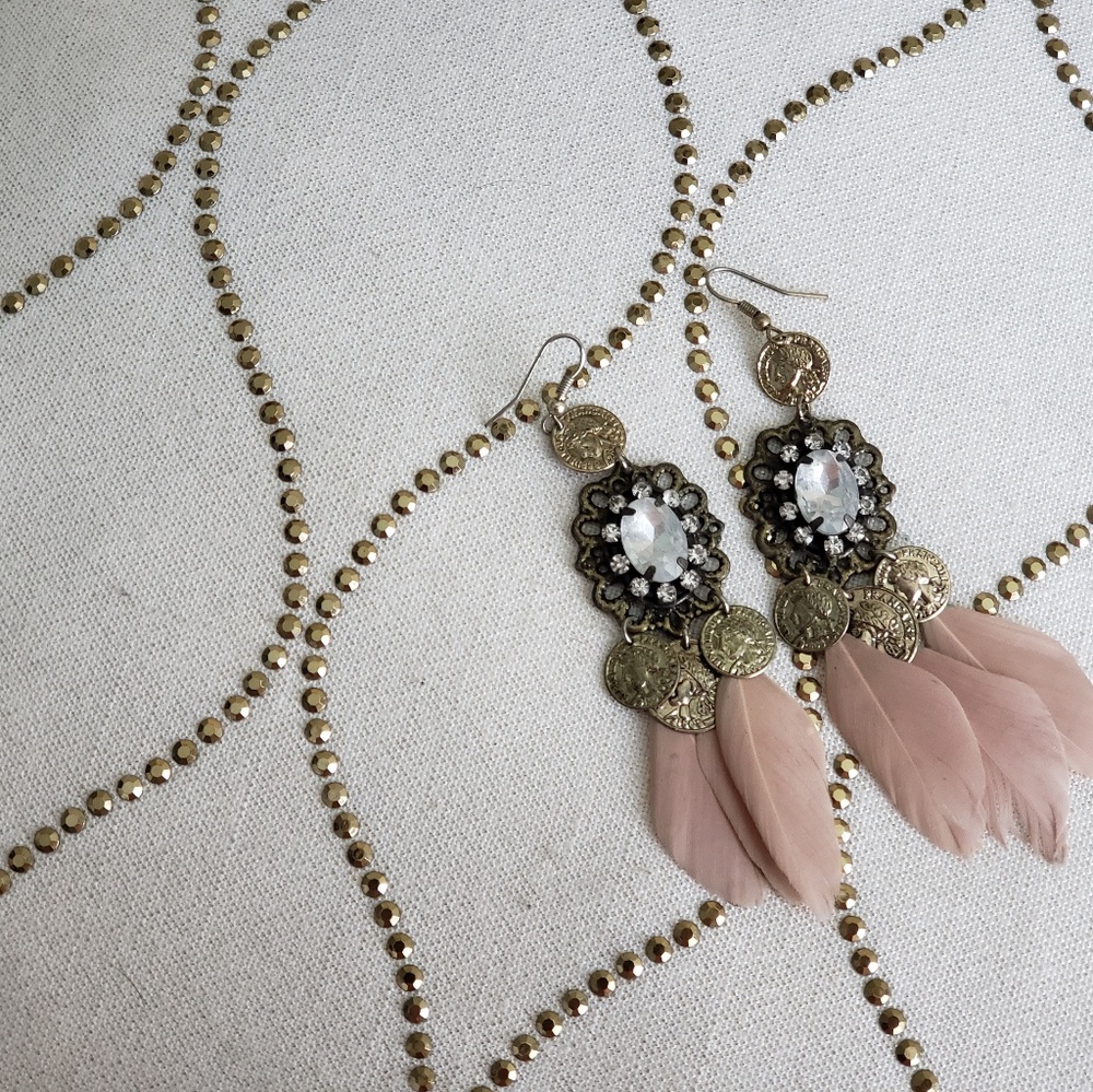 Vintage feather earrings
